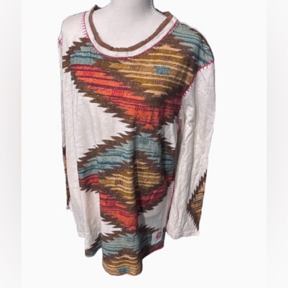 NWT Double D Ranch 2X Embroidered Top Shirt 100 Cotton Southwest Western Country
